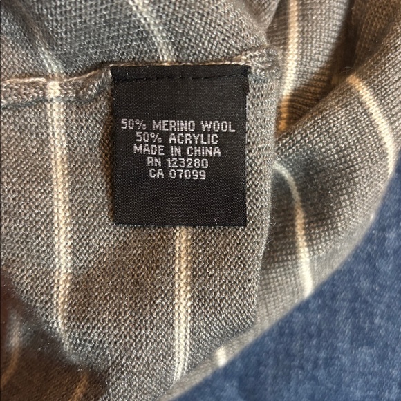 Travis Mathew Burgundy and Gray Striped Sweater - Picture 5 of 5